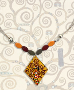 Collana dipinta a mano – L’ albero della vita di Klimt
