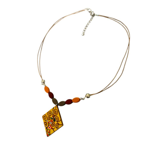 Collana dipinta a mano – L’ albero della vita di Klimt