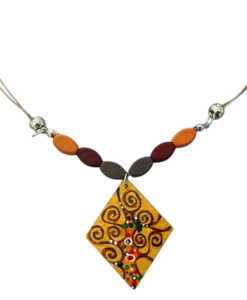 Collana dipinta a mano – L’ albero della vita di Klimt