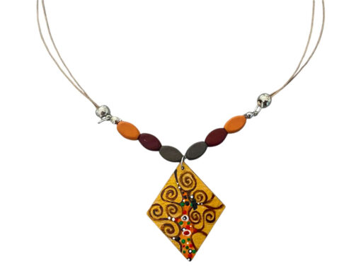 Collana dipinta a mano – L’ albero della vita di Klimt