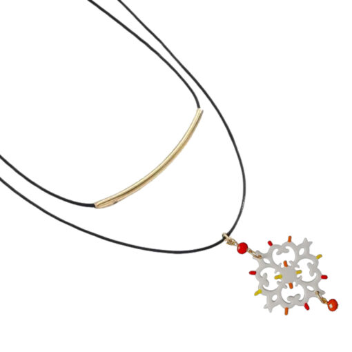 Collana dipinta a mano – Luminarie Salentine Rosso