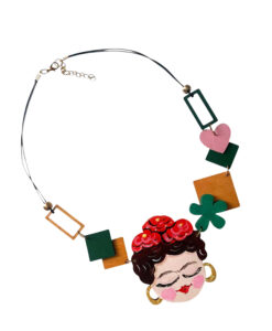 Collana dipinta a mano – Ispirato a Frida Kahlo
