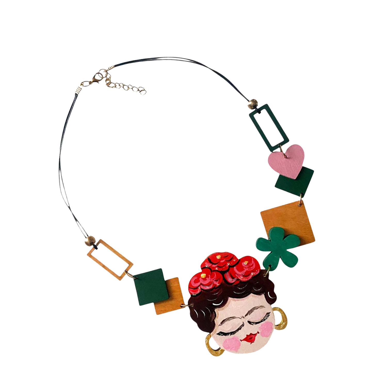 Collana dipinta a mano – Ispirato a Frida Kahlo Collana dipinta a mano – Ispirato a Frida Kahlo