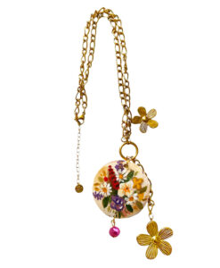 Collana dipinta a mano - Fiori inglesi