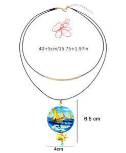 Collana dipinta a mano – Paesaggio Marino di Van Gogh