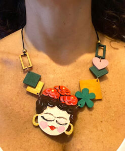 Collana dipinta a mano – Ispirato a Frida Kahlo