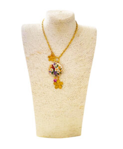 Collana dipinta a mano - Fiori inglesi
