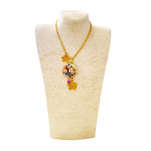 Collana dipinta a mano - Fiori inglesi