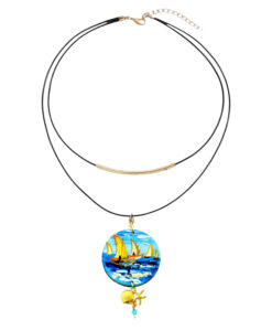 Collana dipinta a mano – Paesaggio Marino di Van Gogh