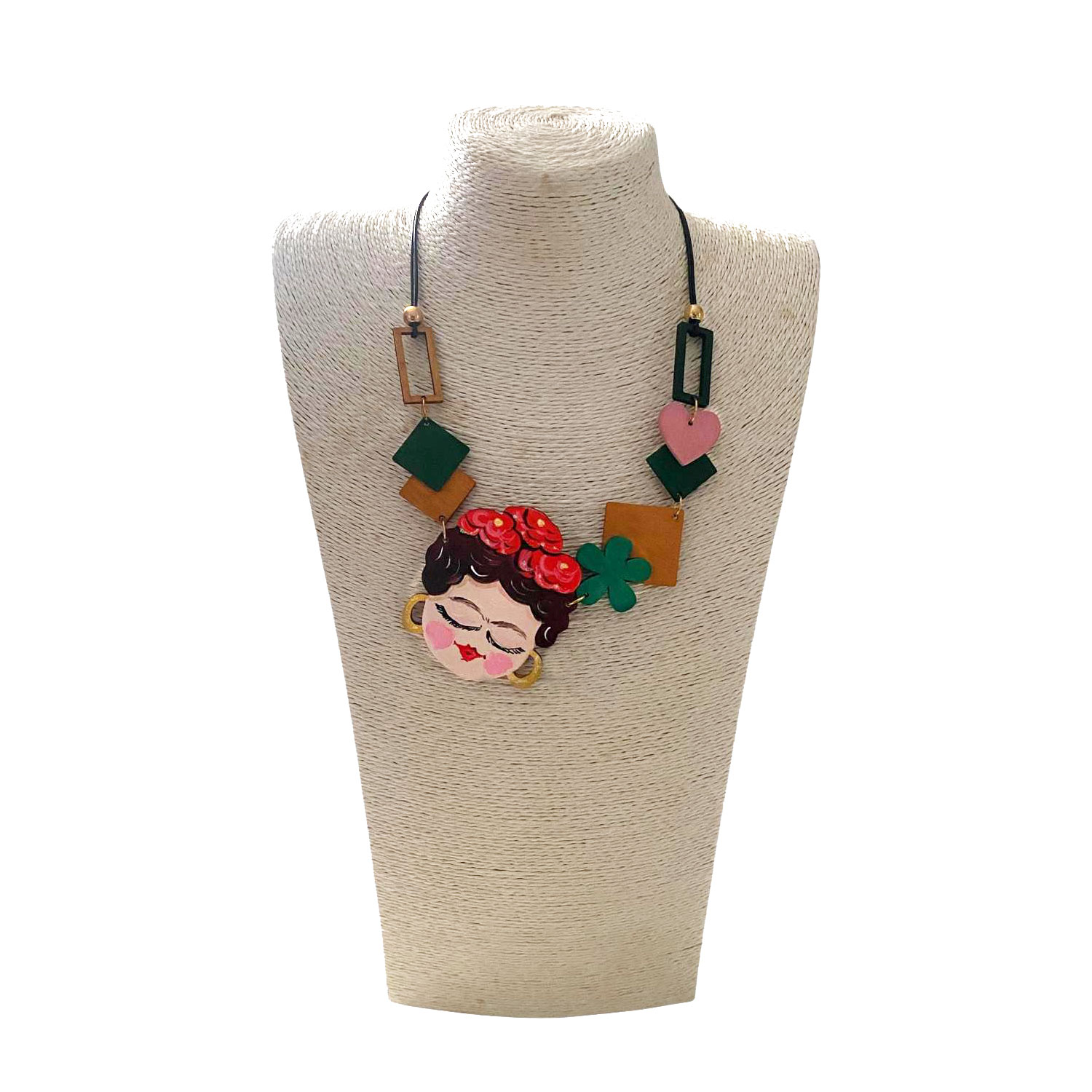 Collana dipinta a mano – Ispirato a Frida Kahlo Collana dipinta a mano – Ispirato a Frida Kahlo