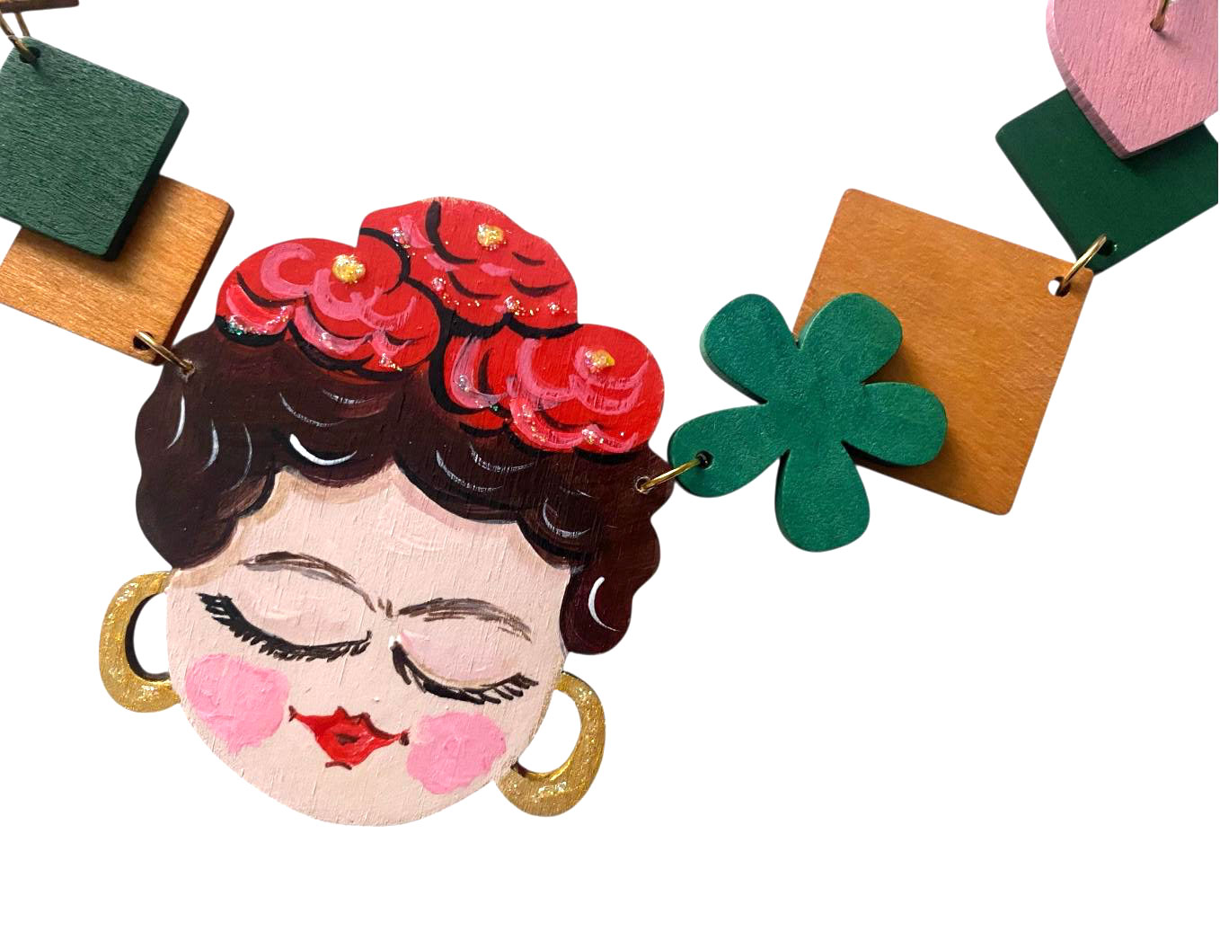 Collana dipinta a mano – Ispirato a Frida Kahlo Collana dipinta a mano – Ispirato a Frida Kahlo