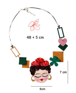 Collana dipinta a mano – Ispirato a Frida Kahlo