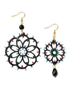 Orecchini dipinti a mano – Luminarie Salentine Rosone Nero