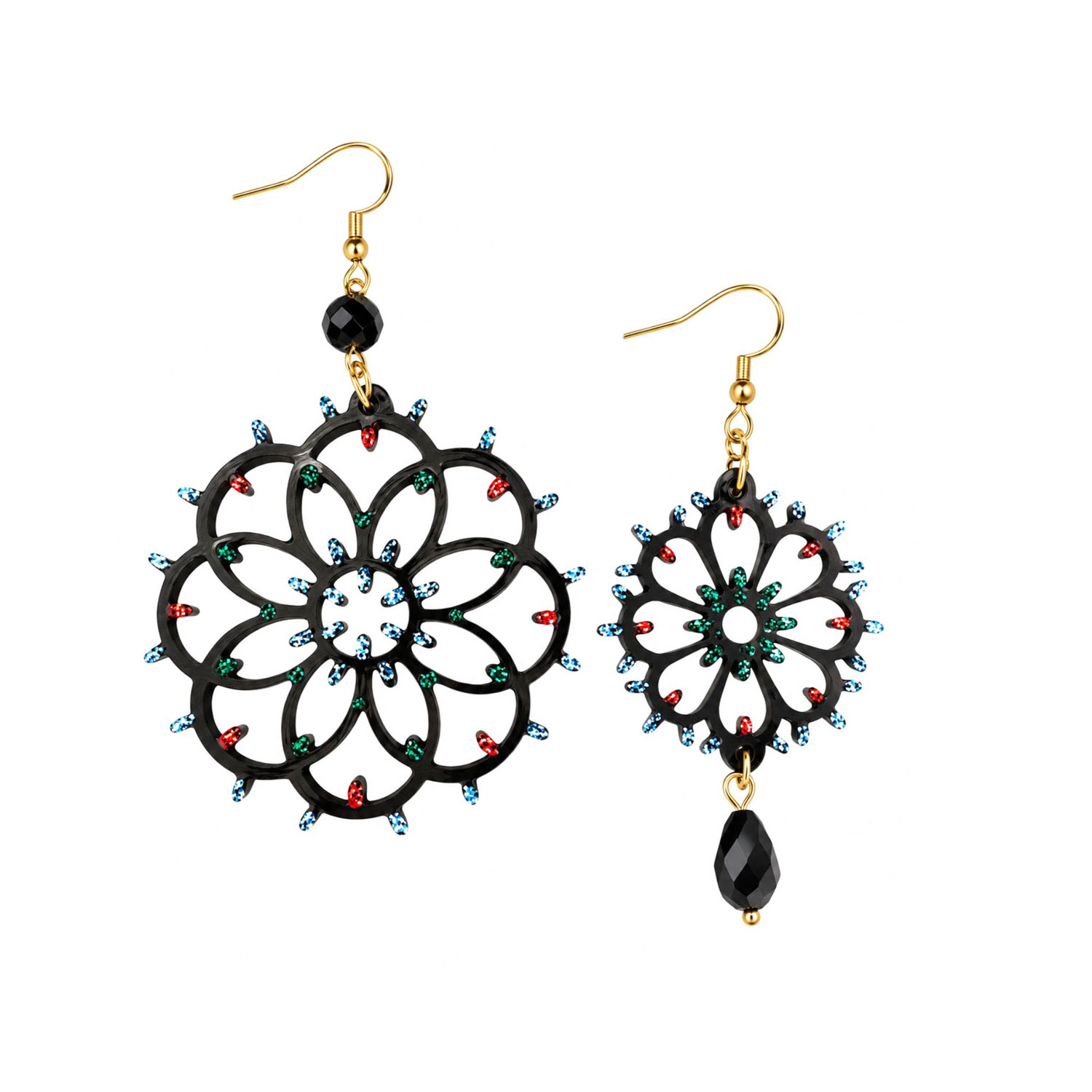 Orecchini dipinti a mano – Luminarie Salentine Rosone Nero Orecchini dipinti a mano – Luminarie Salentine Rosone Nero