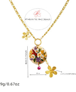 Collana dipinta a mano - Fiori inglesi