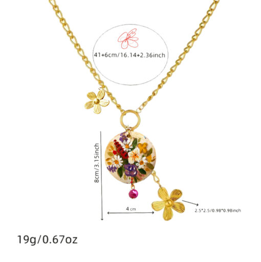 Collana dipinta a mano - Fiori inglesi