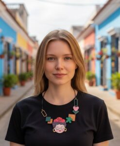 Collana dipinta a mano – Mi Amor! Frida Kahlo
