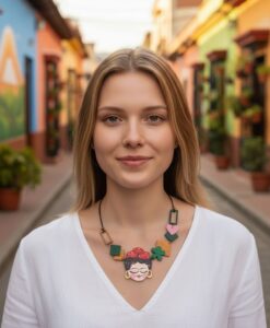 Collana dipinta a mano – Mi Amor! Frida Kahlo