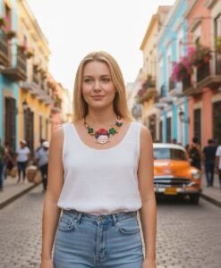 Collana dipinta a mano – Mi Amor! Frida Kahlo