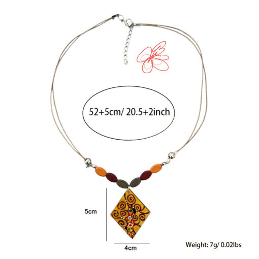Collana dipinta a mano – L’ albero della vita di Klimt