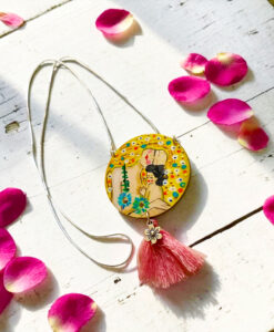 Collana dipinta a mano - Madre e figlio di Gustav Klimt