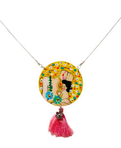 Collana dipinta a mano - Madre e figlio di Gustav Klimt