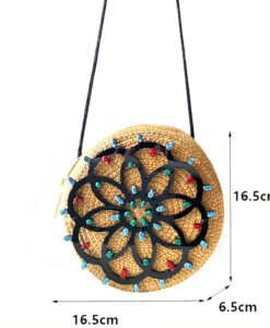 Borsa dipinta a mano – luminarie Salentine Rosone Nero Glitter