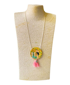 Collana dipinta a mano - Madre e figlio di Gustav Klimt