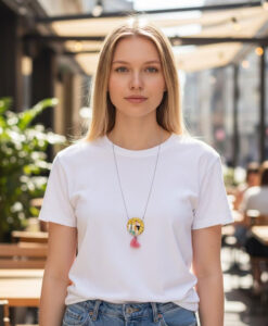 Collana dipinta a mano - Madre e figlio di Gustav Klimt