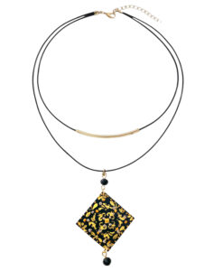 Collana con ciondolo dipinto a mano - Maioliche Damasco
