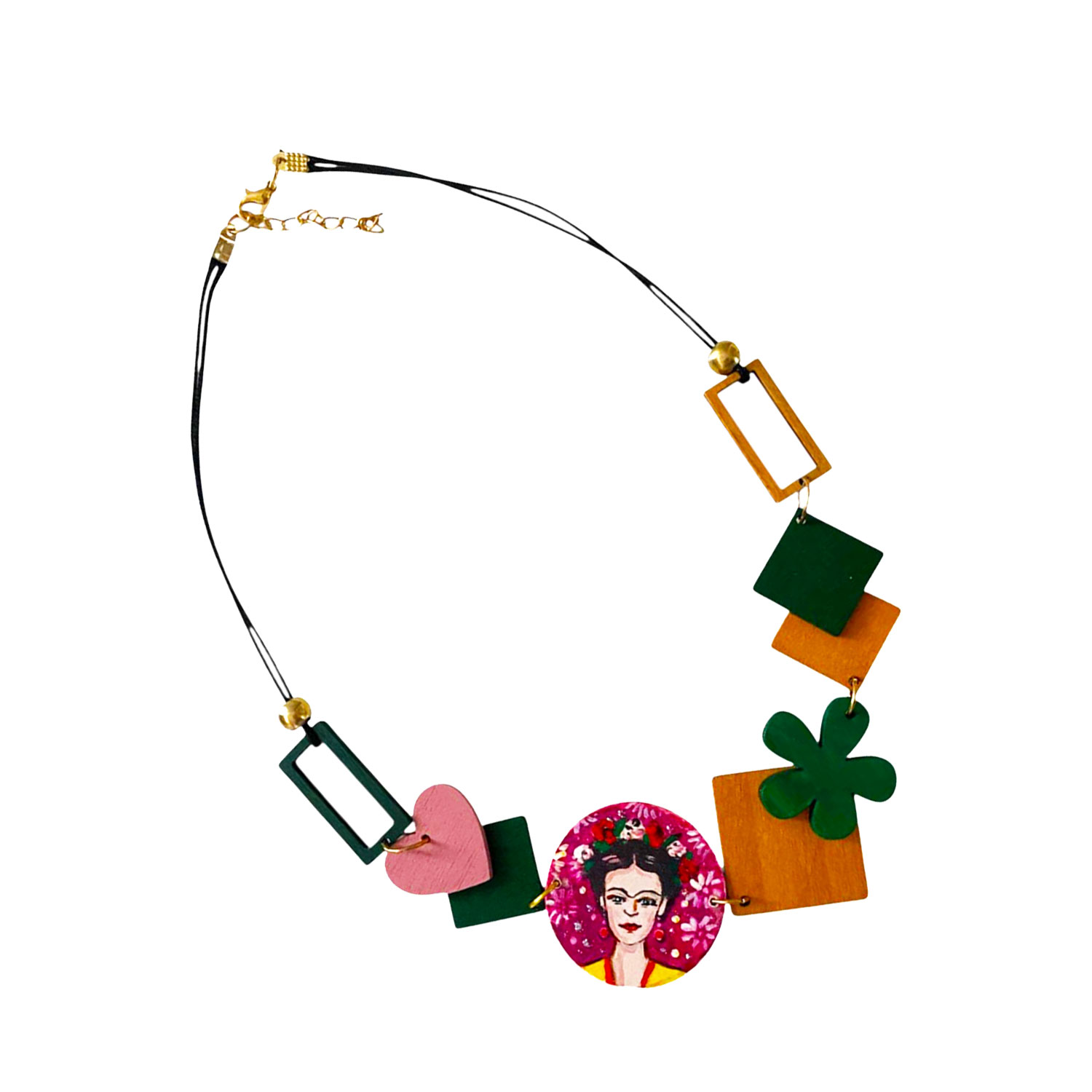 Collana dipinta a mano – Frida Kahlo e passione Collana dipinta a mano – Frida Kahlo e passione