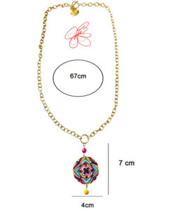 Collana con ciondolo dipinto a mano - Maioliche Bougainvillea