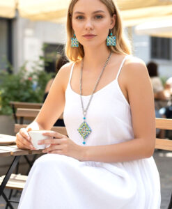 Collana con ciondolo dipinto a mano - Maioliche Mediterranee