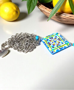 Collana con ciondolo dipinto a mano - Maioliche Mediterranee