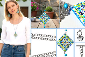 Collana con ciondolo dipinto a mano - Maioliche Mediterranee