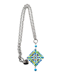 Collana con ciondolo dipinto a mano - Maioliche Mediterranee