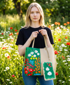 Borsa dipinta a mano - I Fiori dell'infanzia omaggio a Romina Petrini
