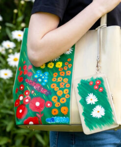 Borsa dipinta a mano - I Fiori dell'infanzia omaggio a Romina Petrini