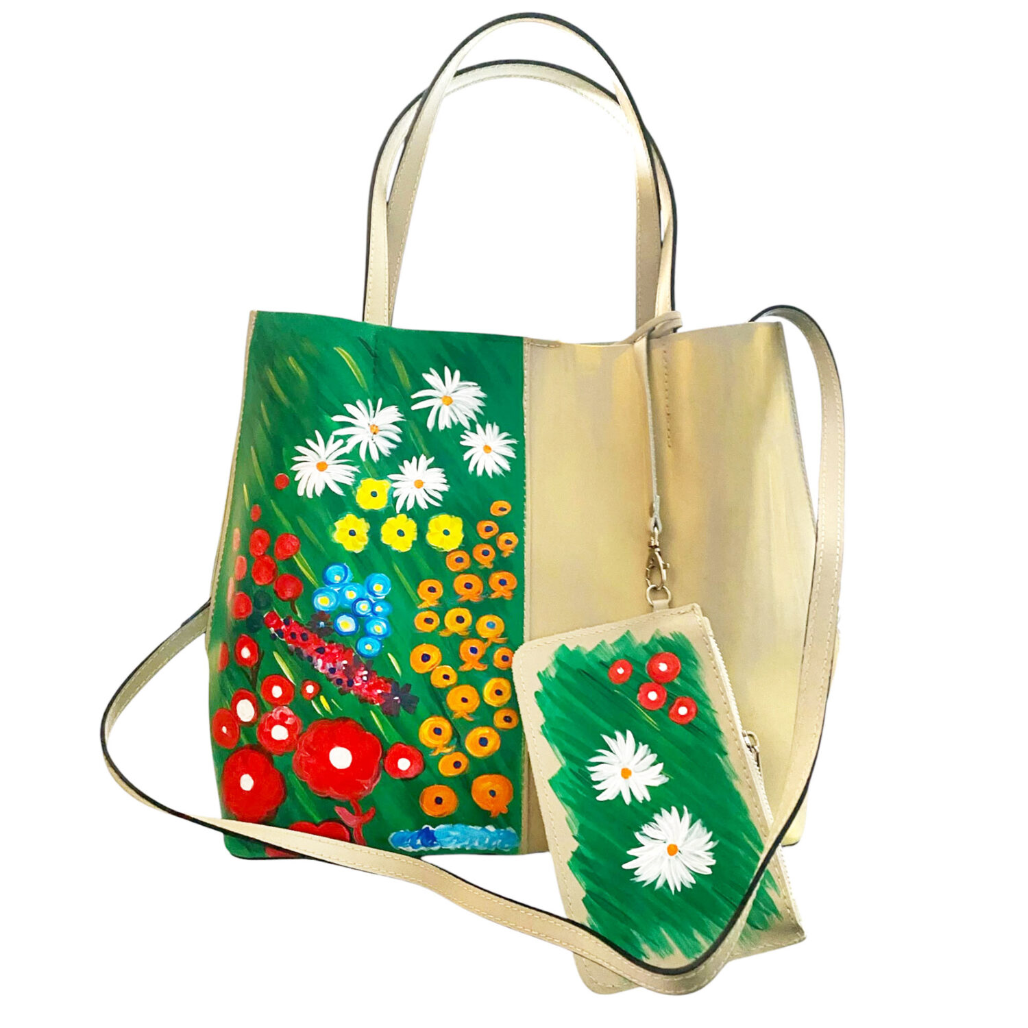 Borsa dipinta a mano - I Fiori dell'infanzia omaggio a Romina Petrini Borsa dipinta a mano - I Fiori dell'infanzia omaggio a Romina Petrini