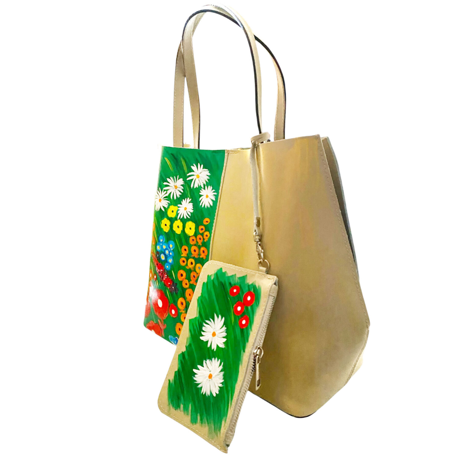 Borsa dipinta a mano - I Fiori dell'infanzia omaggio a Romina Petrini Borsa dipinta a mano - I Fiori dell'infanzia omaggio a Romina Petrini