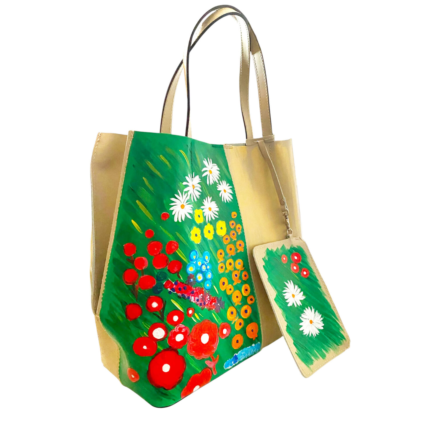 Borsa dipinta a mano - I Fiori dell'infanzia omaggio a Romina Petrini Borsa dipinta a mano - I Fiori dell'infanzia omaggio a Romina Petrini