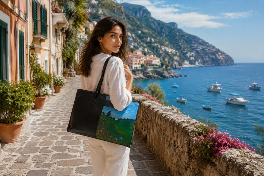 Borsa dipinta a mano – I Papaveri di Monet