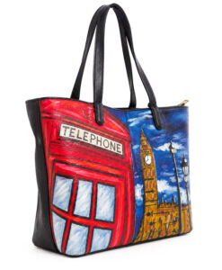 Borsa dipinta a mano – London Cartoon