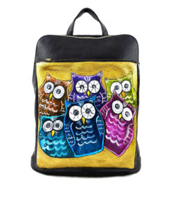 Borsa/Zaino in pelle dipinta a mano – Civettuola