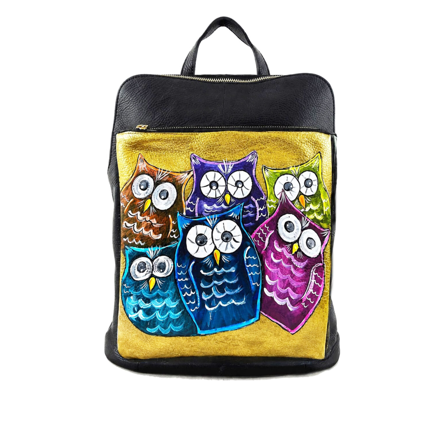 Borsa/Zaino in pelle dipinta a mano – Civettuola Borsa/Zaino in pelle dipinta a mano – Civettuola
