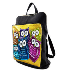 Borsa/Zaino in pelle dipinta a mano – Civettuola