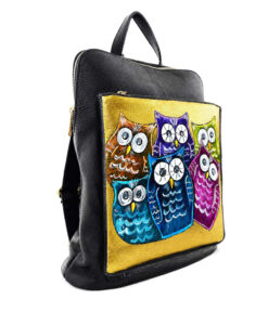 Borsa/Zaino in pelle dipinta a mano – Civettuola