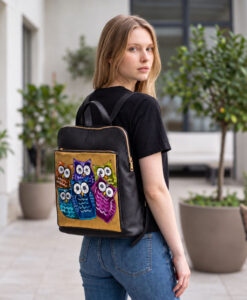 Borsa/Zaino in pelle dipinta a mano – Civettuola