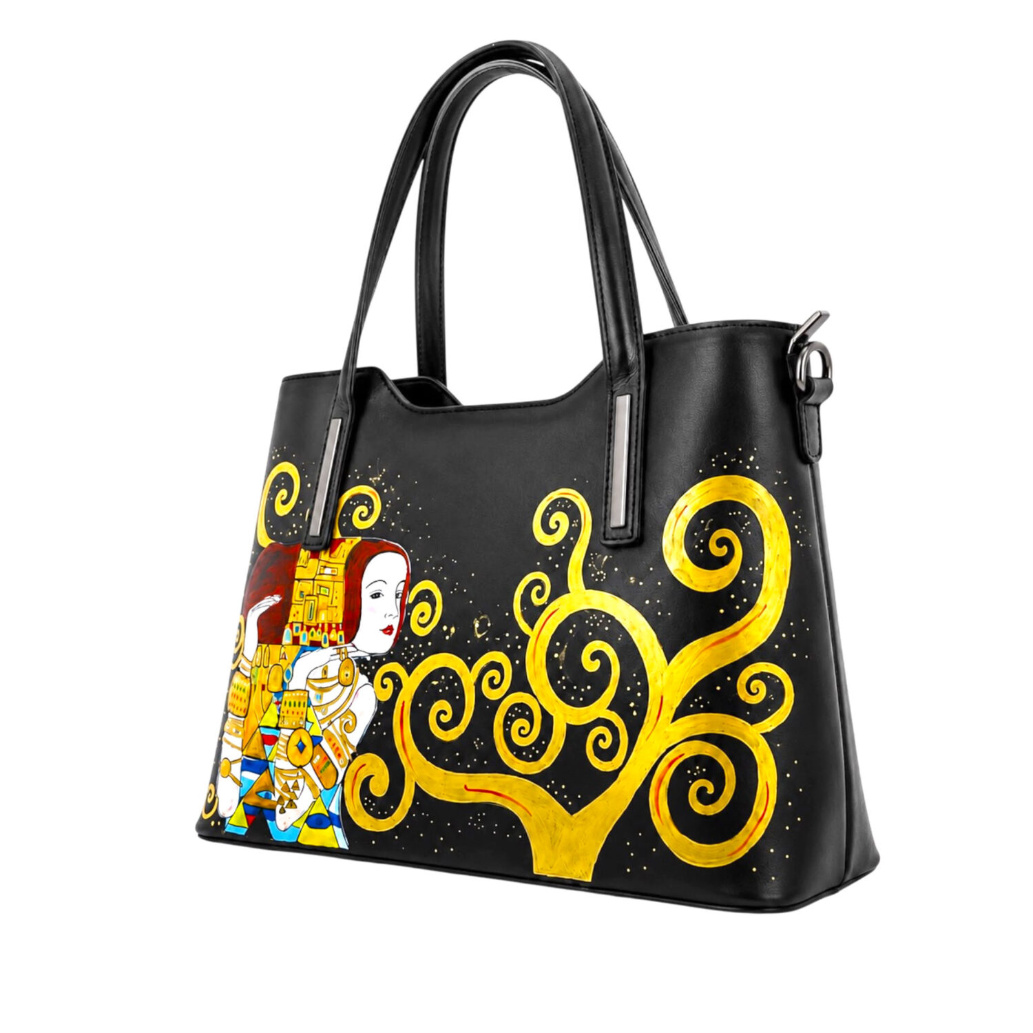 Borsa dipinta a mano – L' albero della vita di Gustav Klimt Borsa dipinta a mano – L' albero della vita di Gustav Klimt