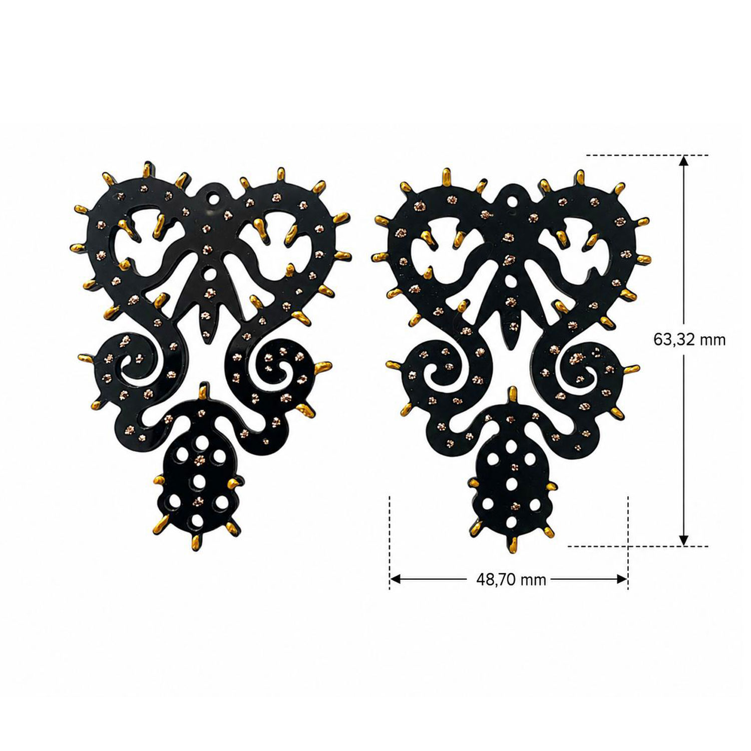 Orecchini – Arabesco Luminaria Salentina Nero Orecchini – Arabesco Luminaria Salentina Nero